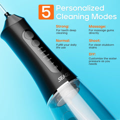 SEAGO SG8019 Black cordless water flosser rear view