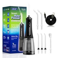 SEAGO SG8019 Black cordless water flosser front view