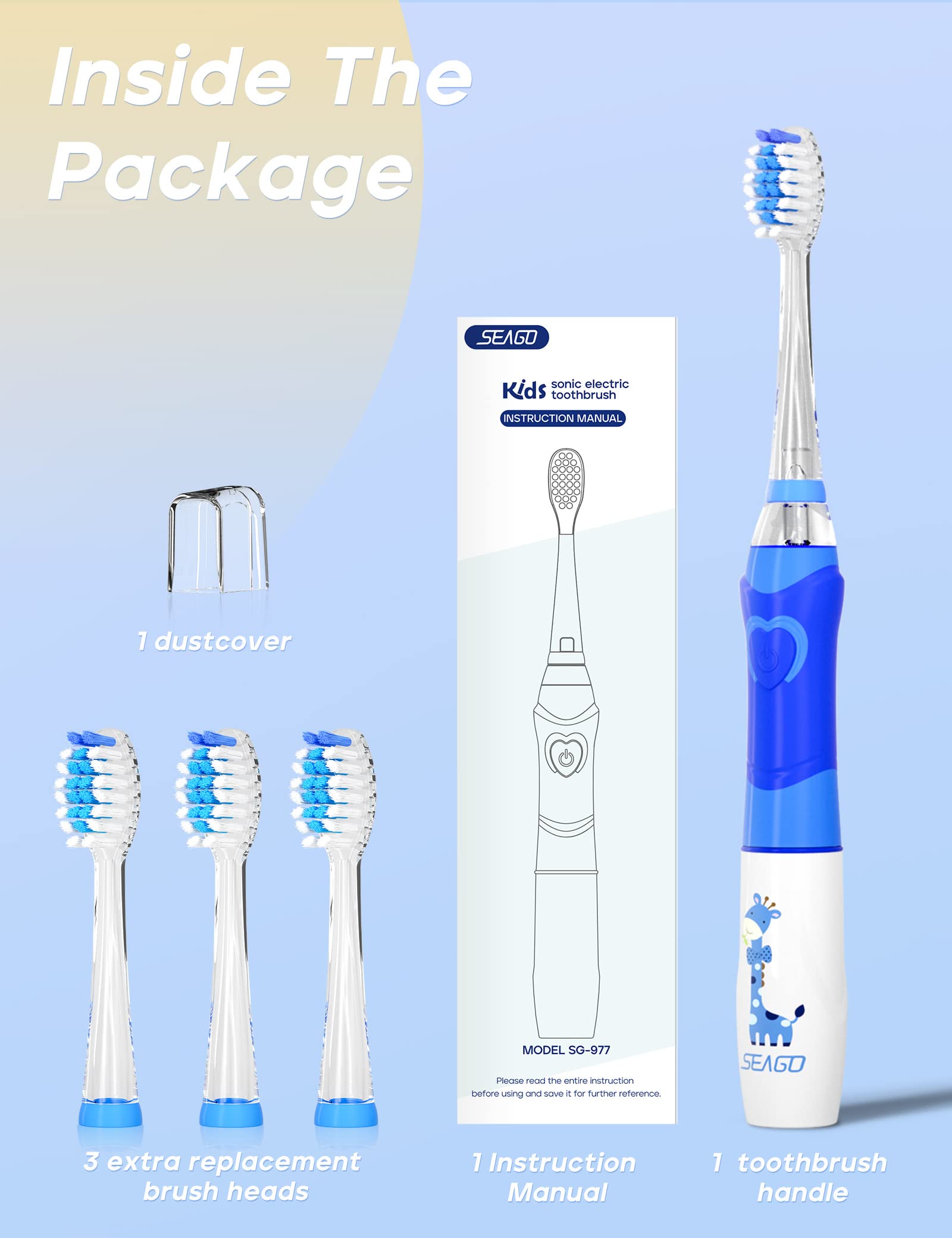 Child brushing with SEAGO SG-977 blue toothbrush