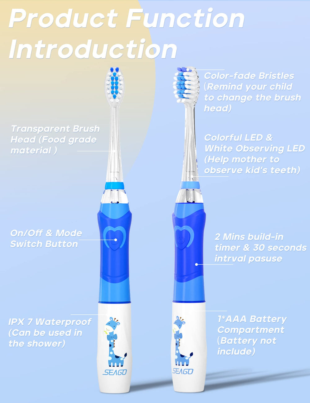 SEAGO SG-977 blue toothbrush packaging