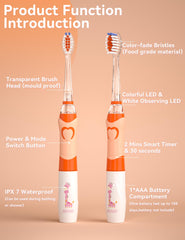 IPX7 waterproof design of SEAGO SG-977 kids toothbrush