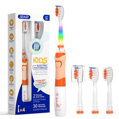 Front view of SEAGO SG-977 kids electric toothbrush in orange