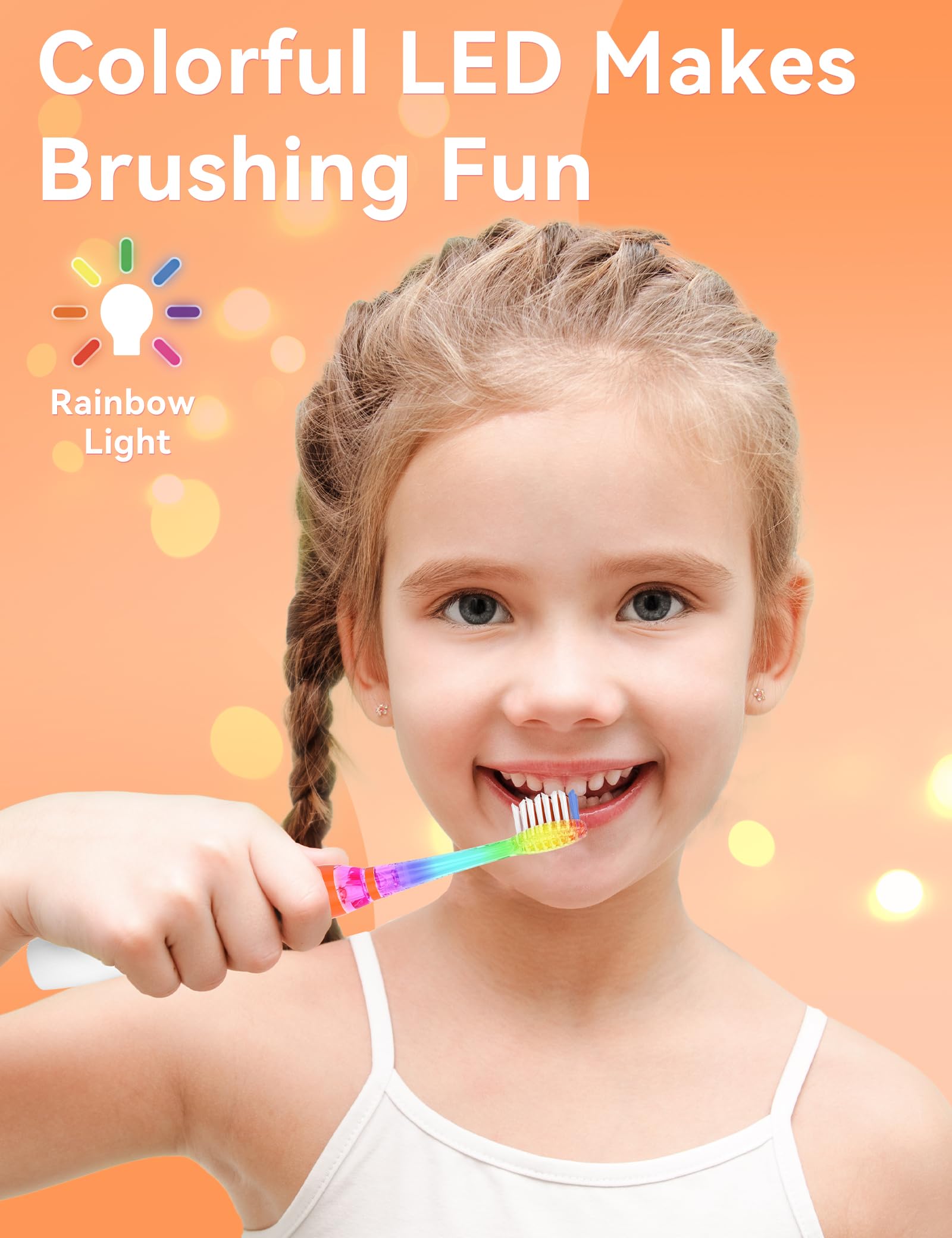 Side view of SEAGO SG-977 kids toothbrush showing shape