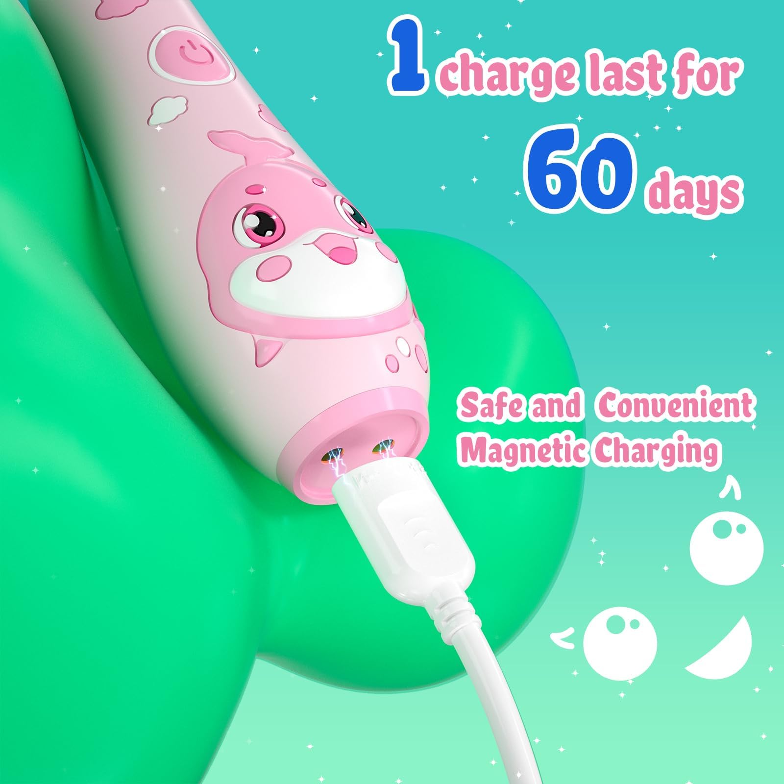 Eight replacement brush heads for SEAGO toddler toothbrush