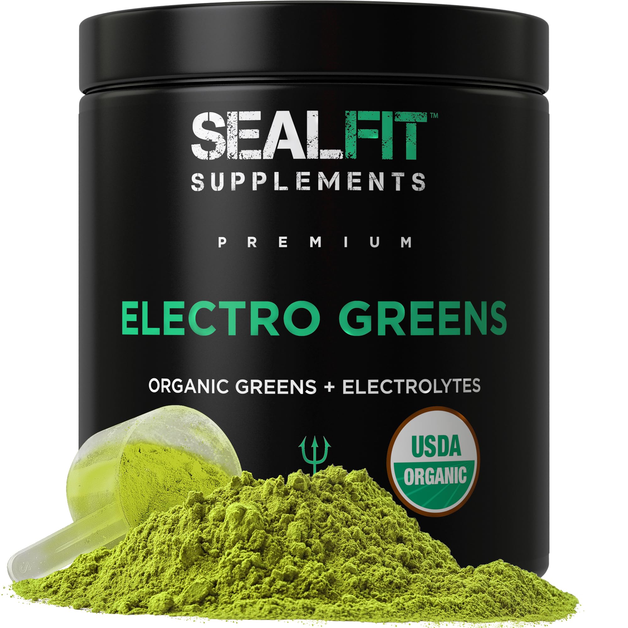SEALFIT ElectroGreens canister front view highlights vibrant greens for daily energy