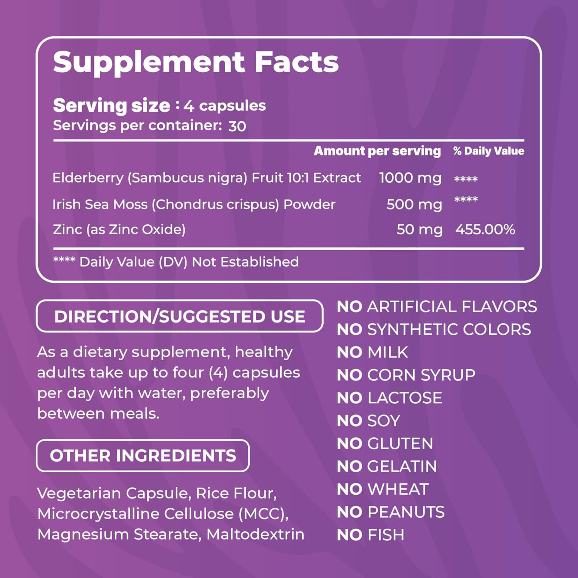 Packaging bottle and label of TrueSeaMoss sea moss capsules