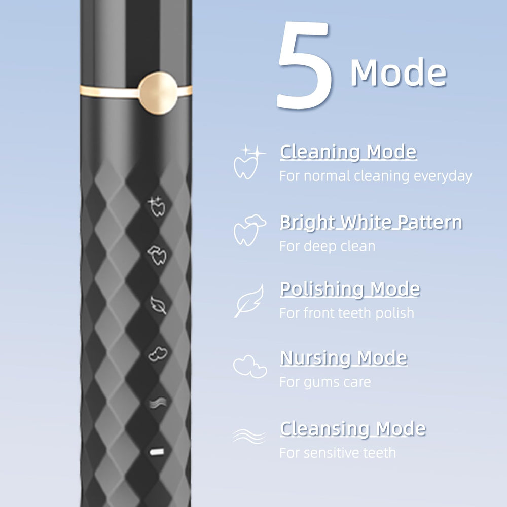 Five brushing modes graphic for Seapeoa electric toothbrush