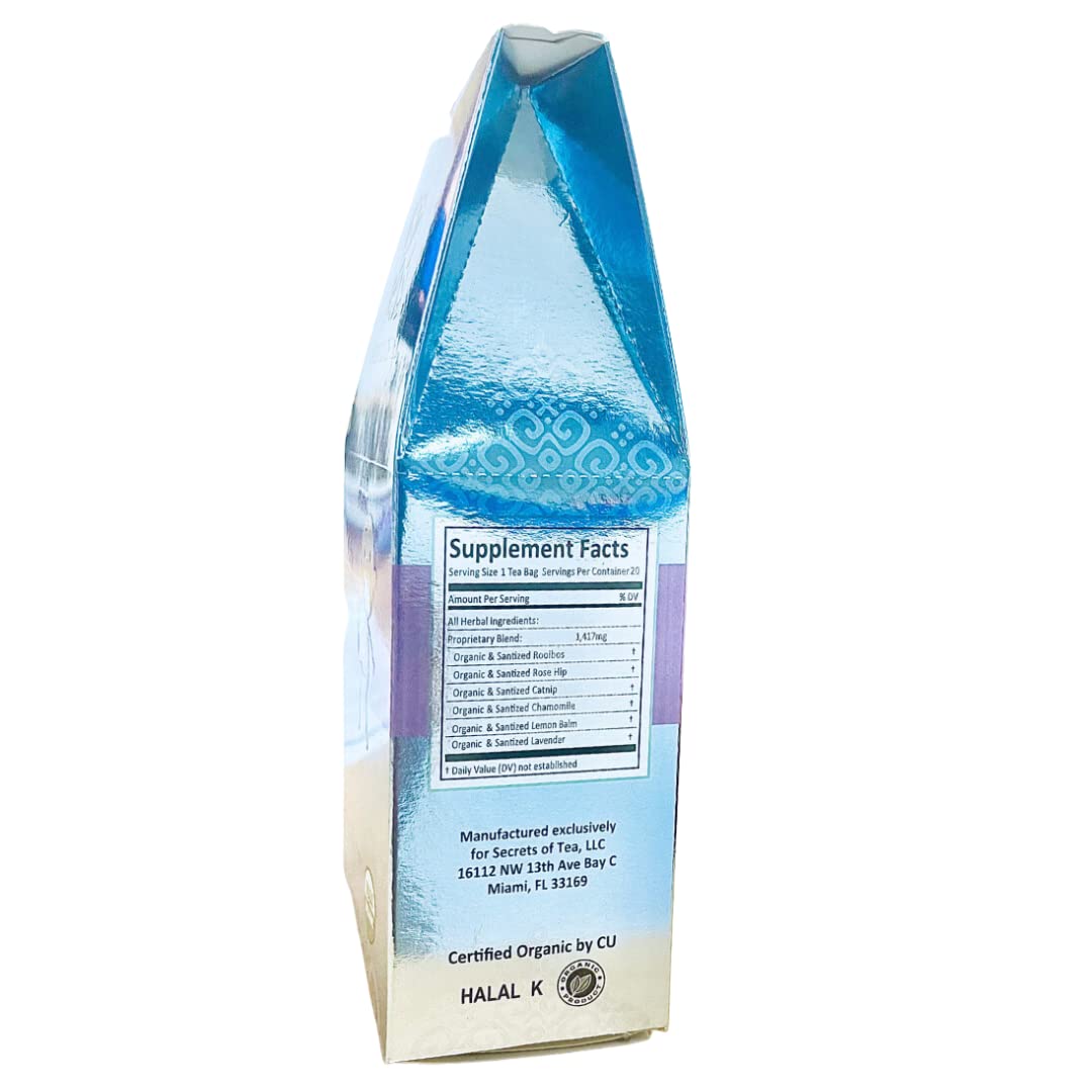 Secrets Of Tea Baby Teething Tea raspberry and nettle leaves close-up.