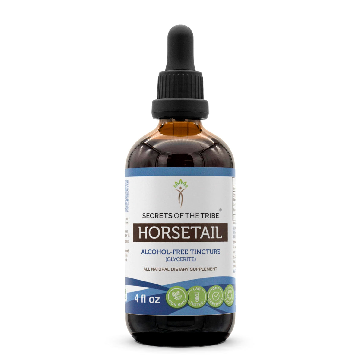 Bottle of Secrets of the Tribe Horsetail Tincture Alcohol-Free Extract