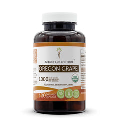 Bottle of Secrets of the Tribe Oregon Grape USDA Organic Capsules