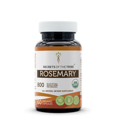 Secrets of the Tribe Rosemary USDA Organic bottle with vegetarian capsules