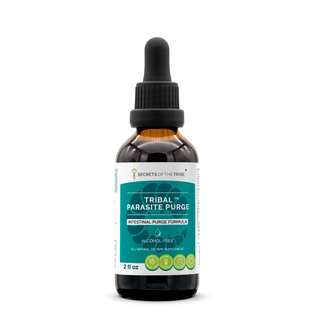 Front view of Secrets of the Tribe Tribal Parasite Alcohol-Free Extract bottle - 2 oz