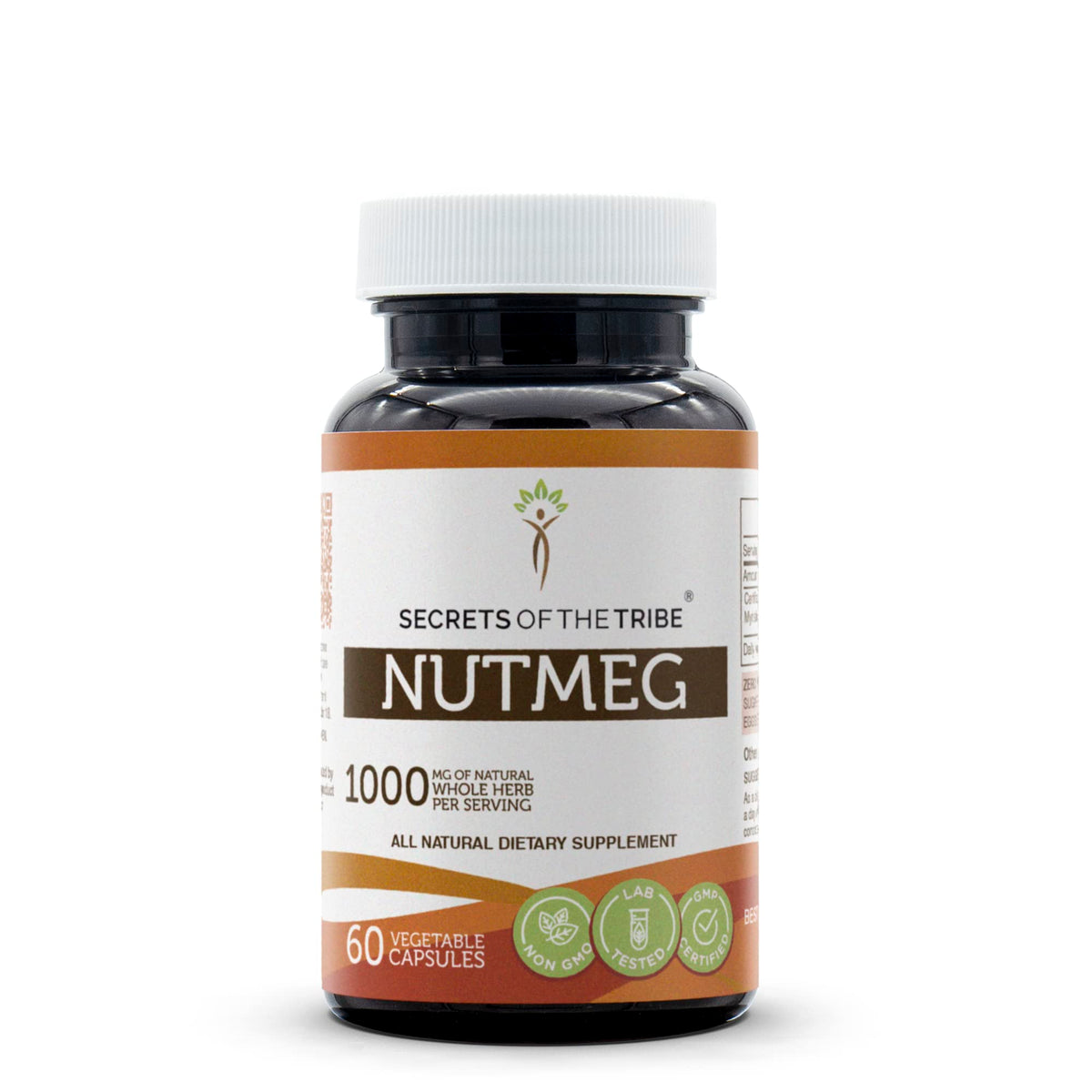 Secrets of the Tribe Nutmeg 60 Capsules bottle label