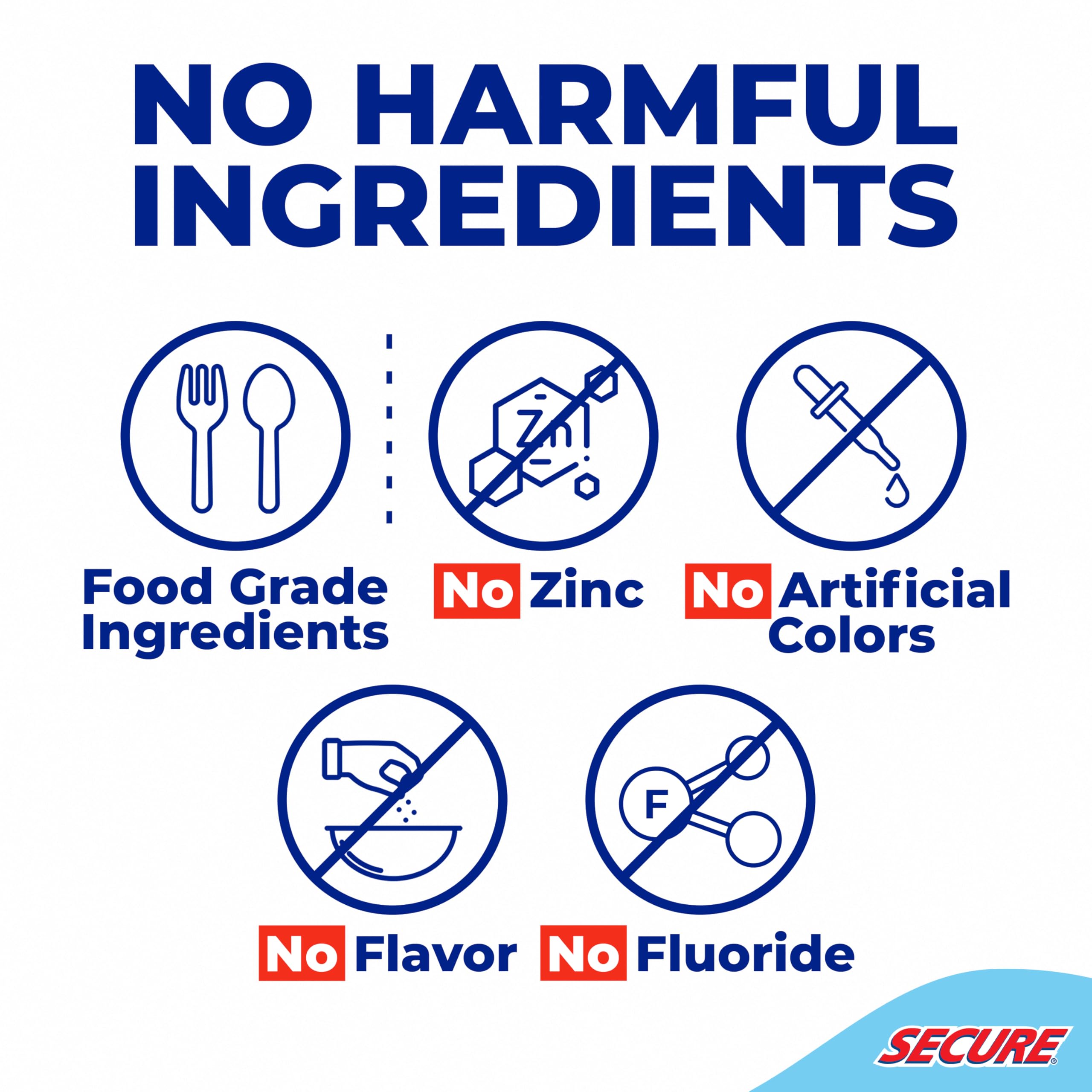 Close-up of zinc-free formula label on adhesive strips