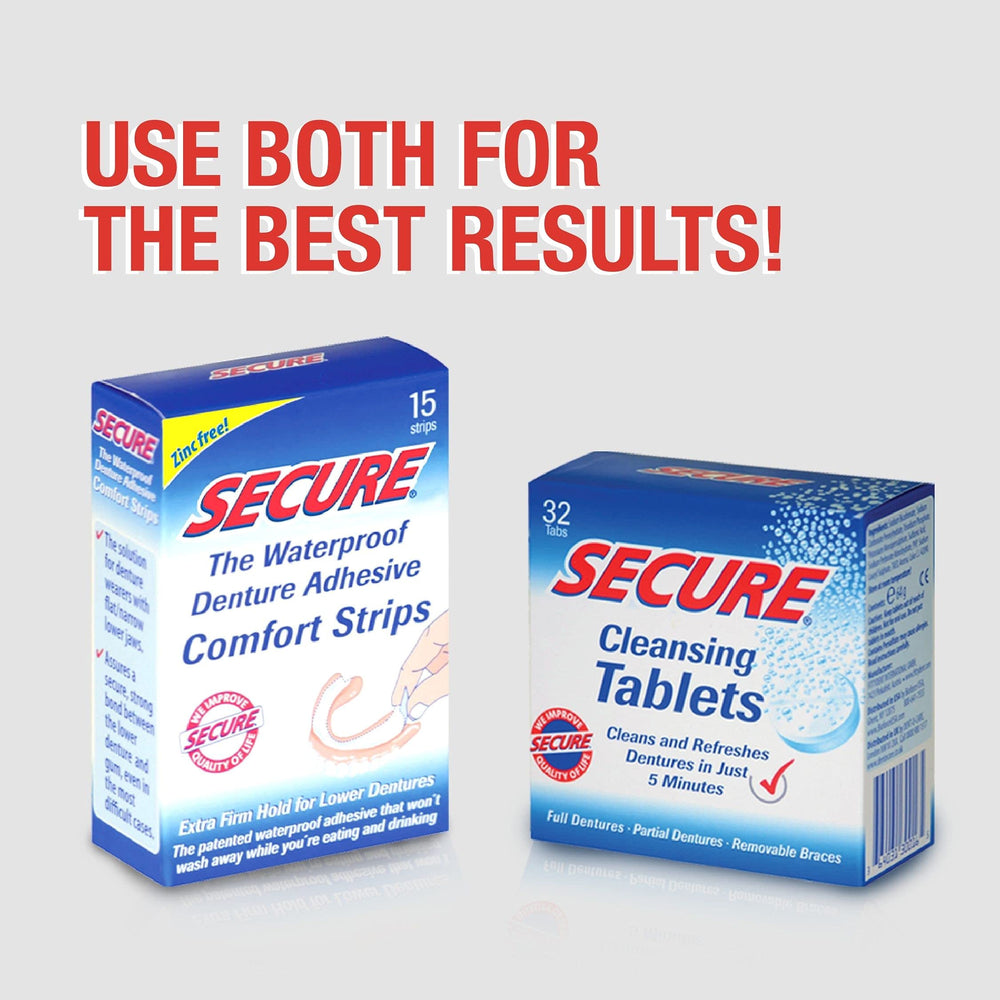 No mess application of denture adhesive strips