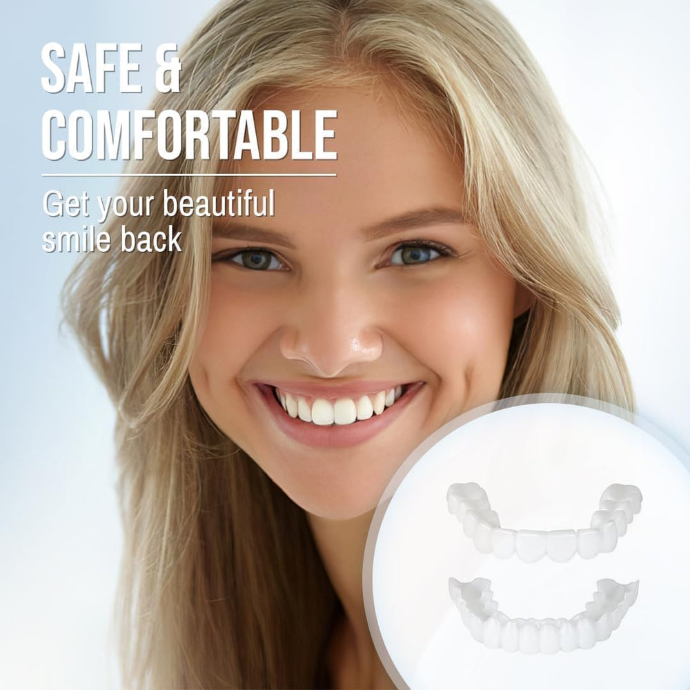 Close-up of secure, snug denture fit