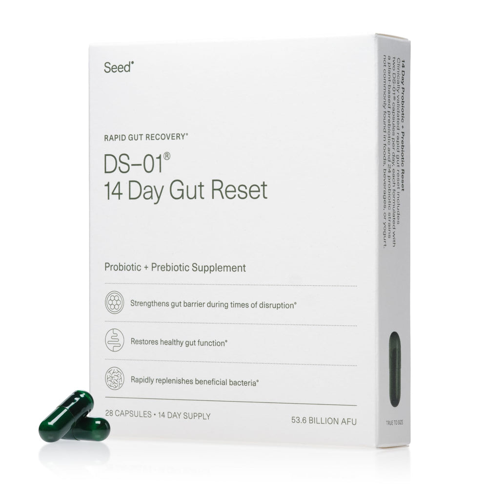 Bottle of Seed 14 Day Gut Reset capsules