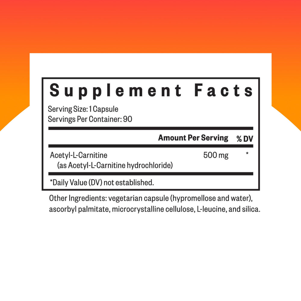 Close-up of Acetyl-L-Carnitine capsules