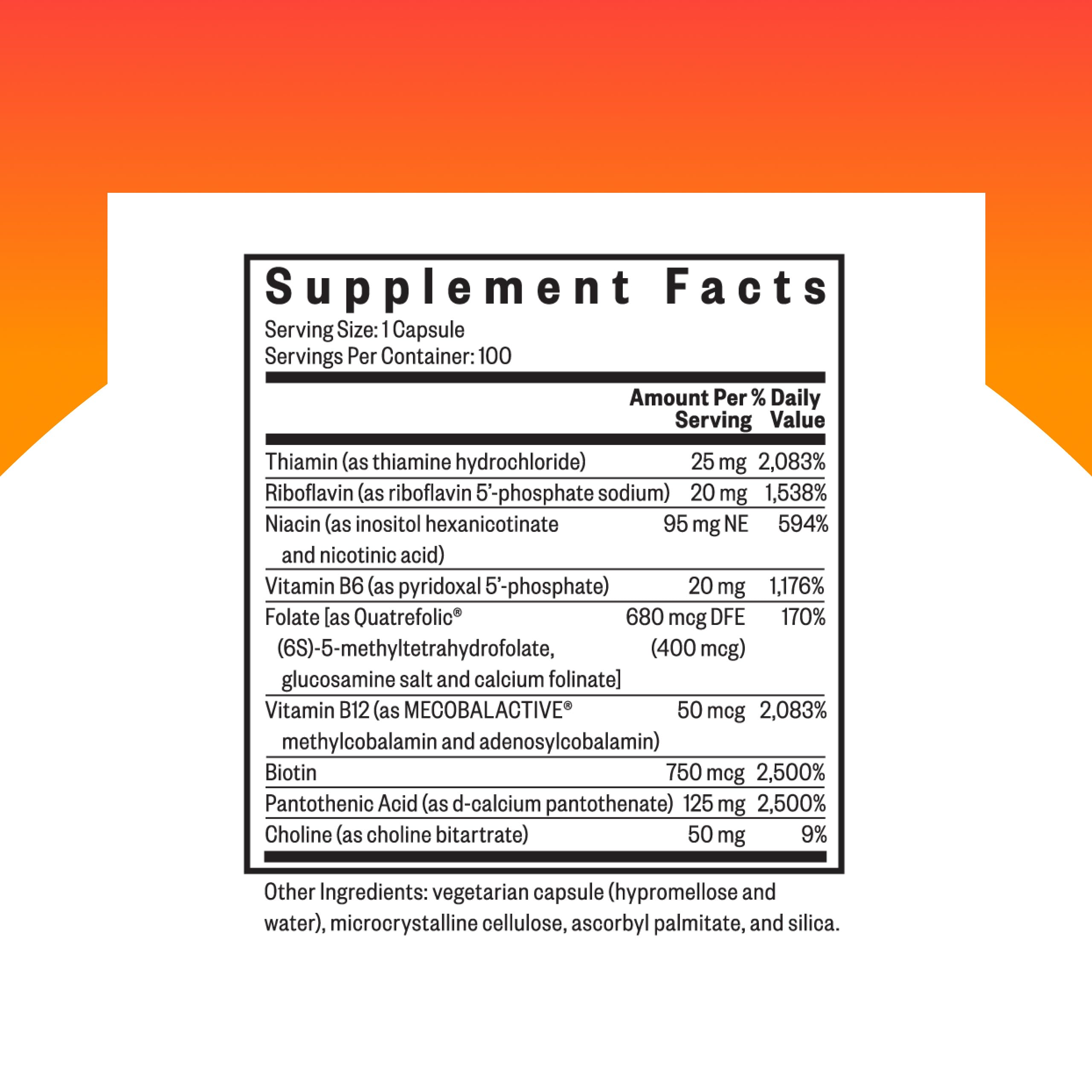 Close-up of Seeking Health B Complex Plus bottle