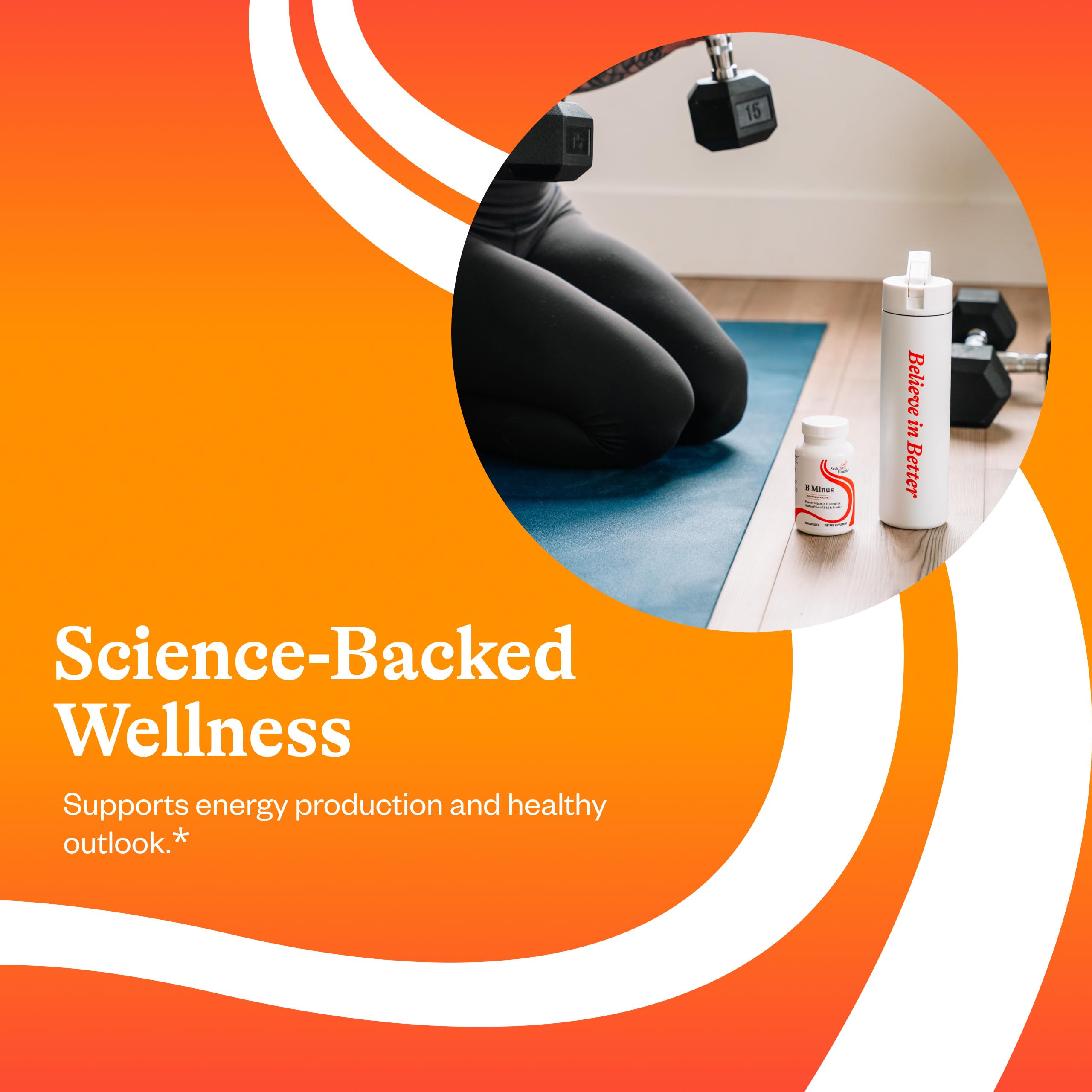 Front view of Seeking Health B-Minus bottle