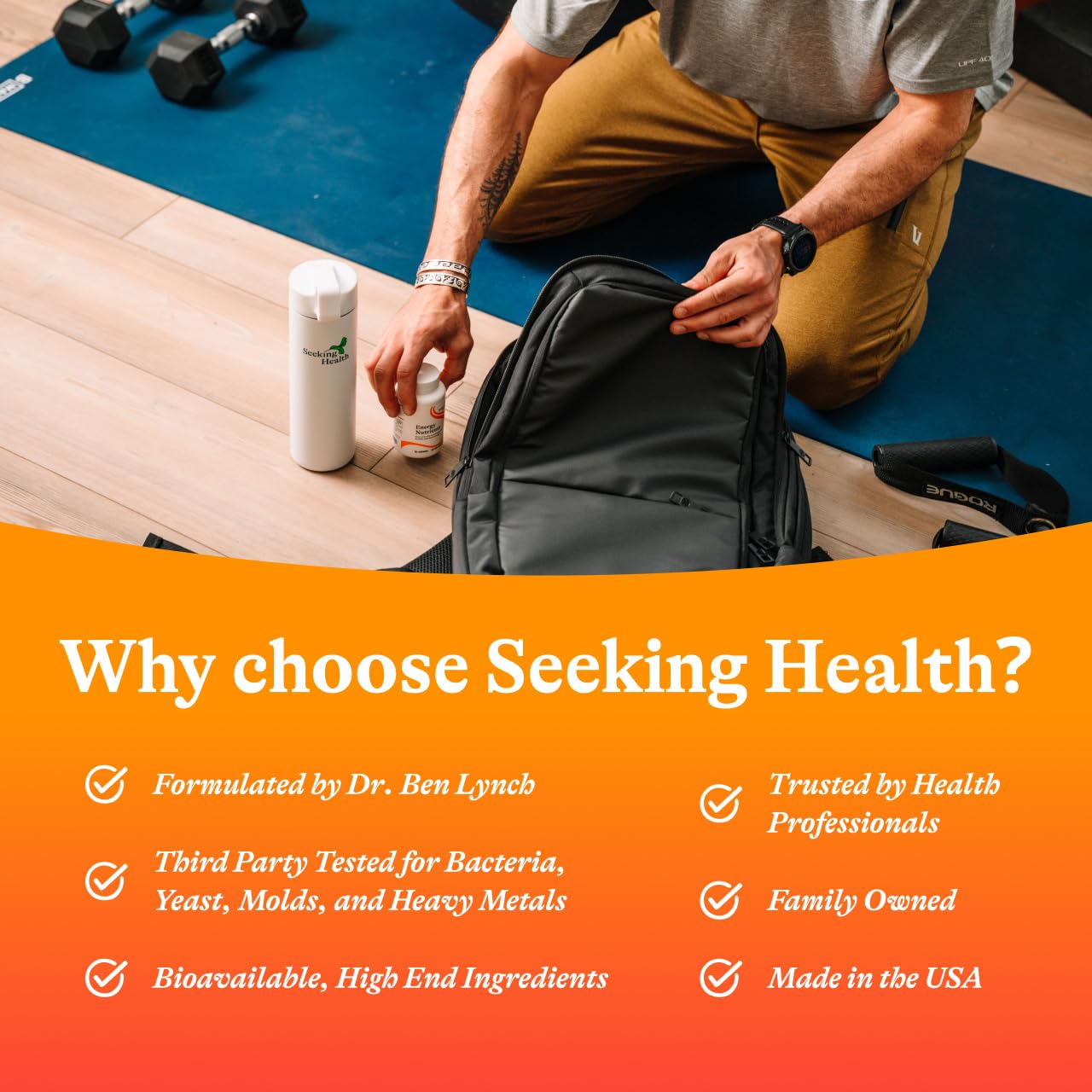 Seeking Health Energy Nutrients memory-focus concept highlights cognitive support.