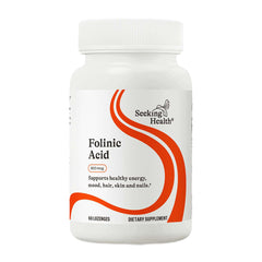 Bottle of Seeking Health Folinic Acid 1360 mcg with 60 lozenges