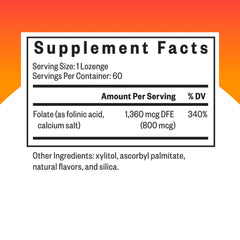 Close-up of Seeking Health Folinic Acid lozenges