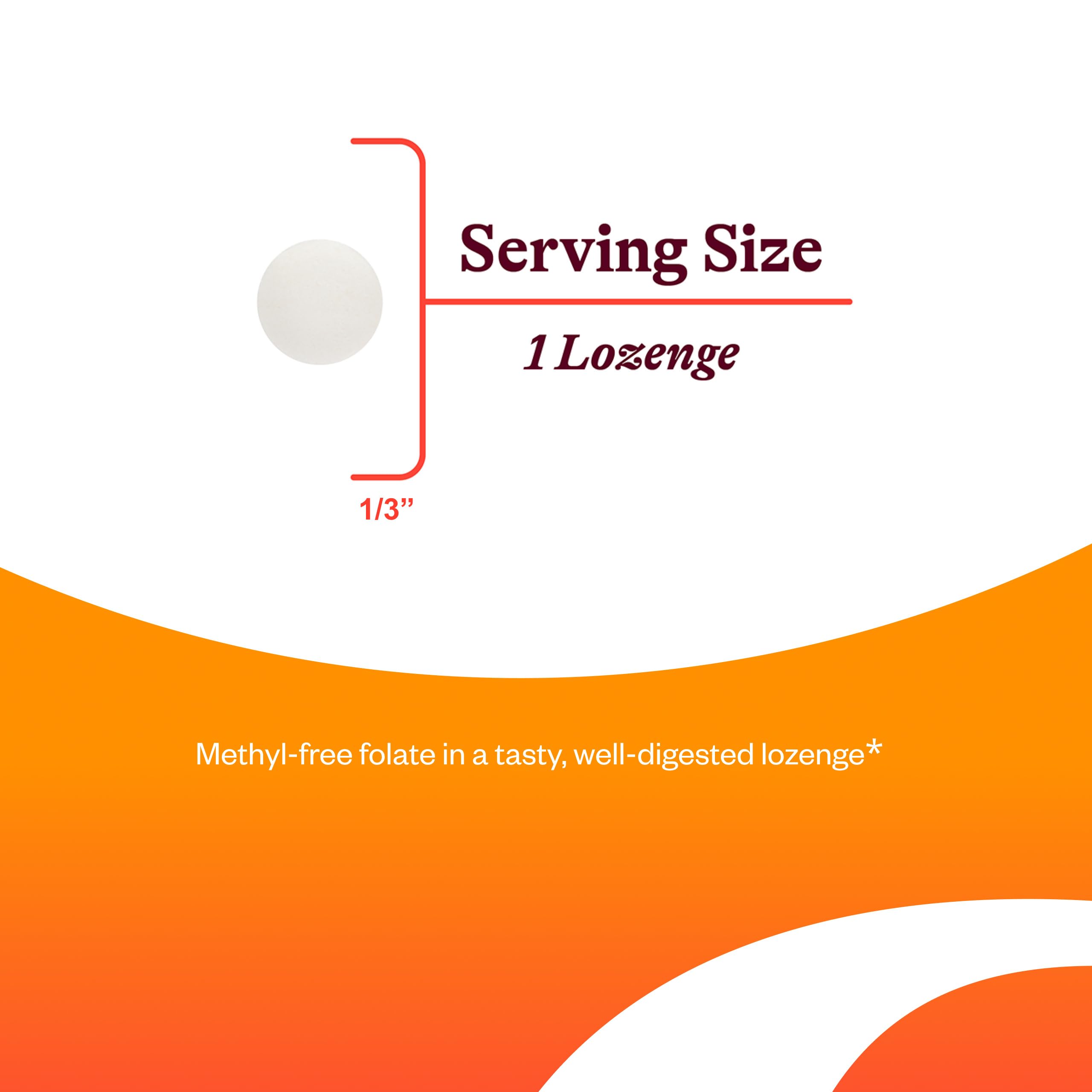Supplement facts panel showing 1360 mcg DFE folate as folinic acid