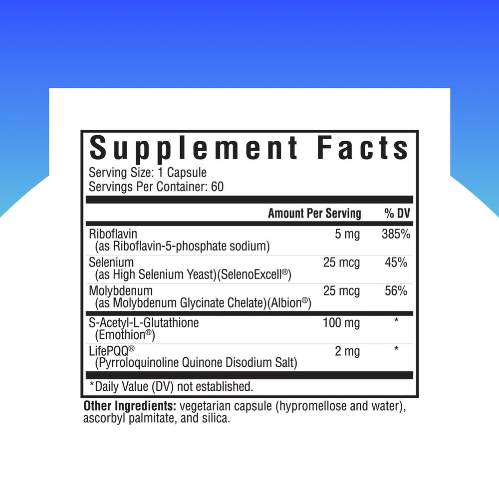 Close-up of S-Acetyl-L Glutathione with cofactors