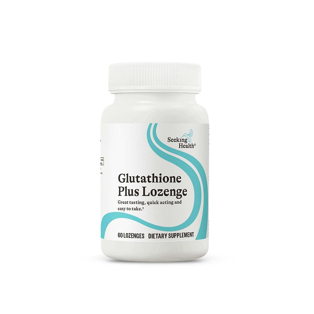 Front view of Seeking Health Glutathione Plus Lozenges bottle