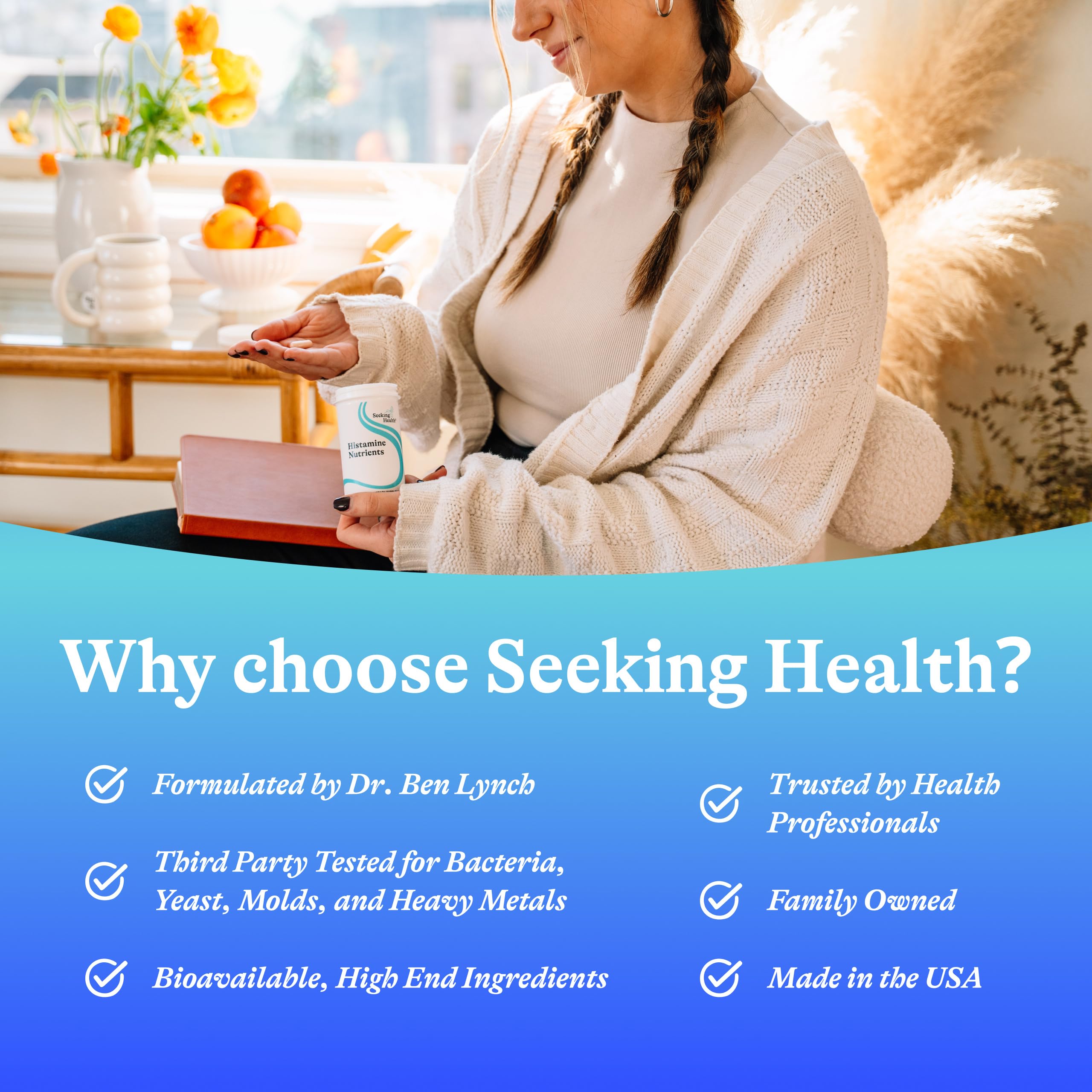 Supplement facts panel for Histamine Nutrients