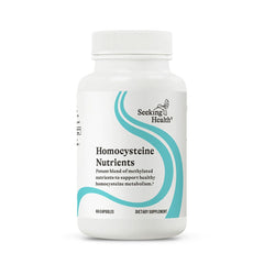 Front view of Seeking Health Homocysteine Nutrients bottle with 60 capsules