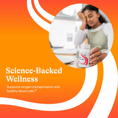 Dispensed bottle with 60 chewable iron tablets