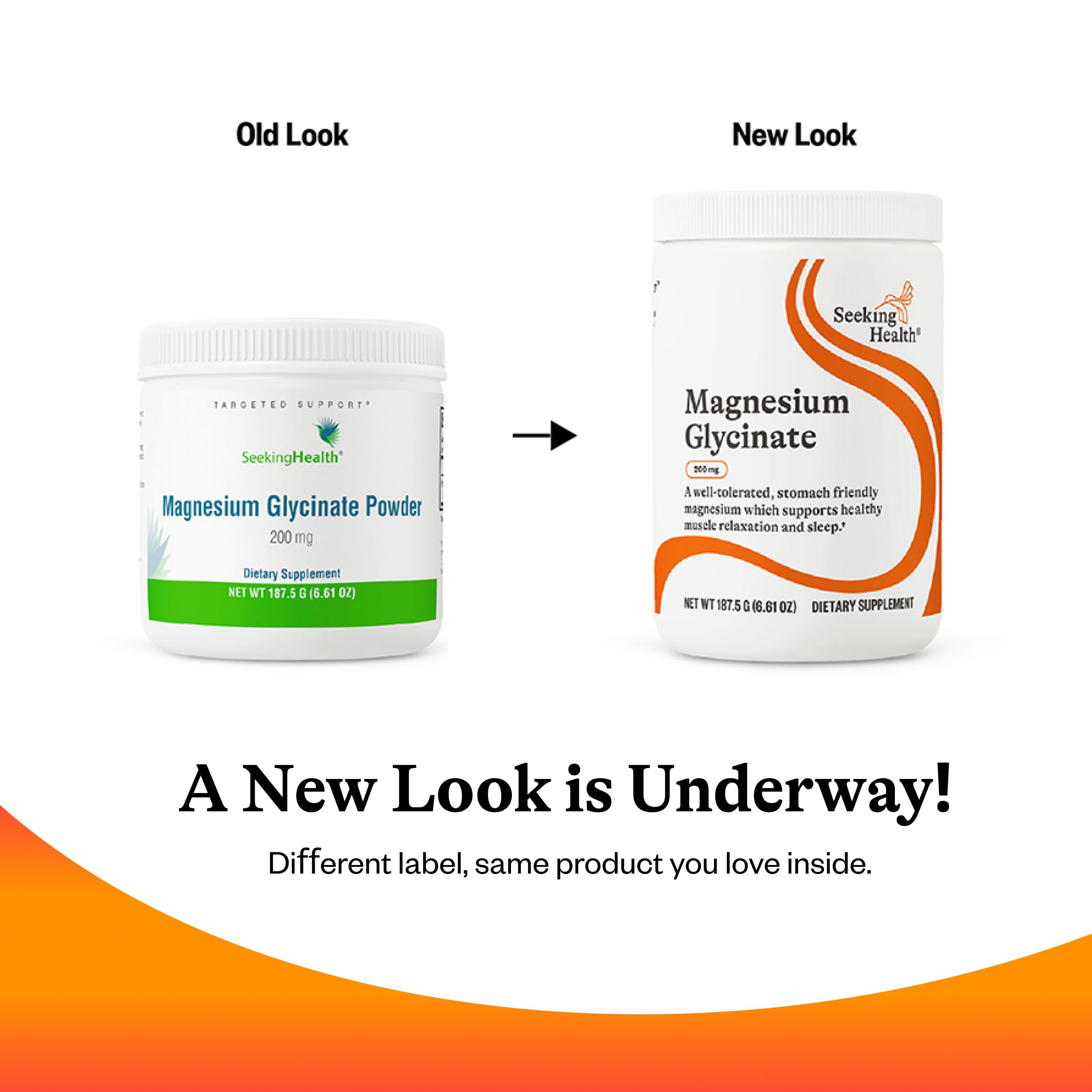 Nutrition facts panel for magnesium glycinate powder