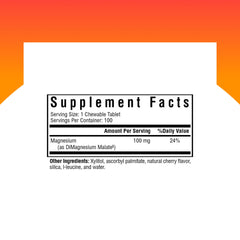 Close-up of chewable magnesium malate tablets