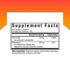 Close-up of bottle label highlighting magnesium glycinate and malate