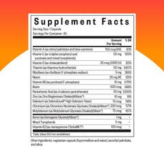 Close-up of One Sensitive supplement label highlighting vegetarian/vegan suitability