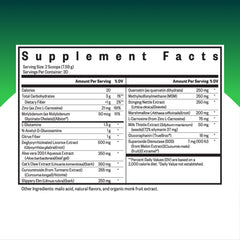 Close-up of product label highlighting L-Glutamine and minerals
