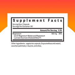 Back view of Seeking Health Optimal Magnesium bottle with label details