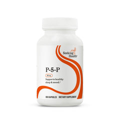 Bottle of Seeking Health P-5-P 25 mg Vitamin B6 immune health supplement