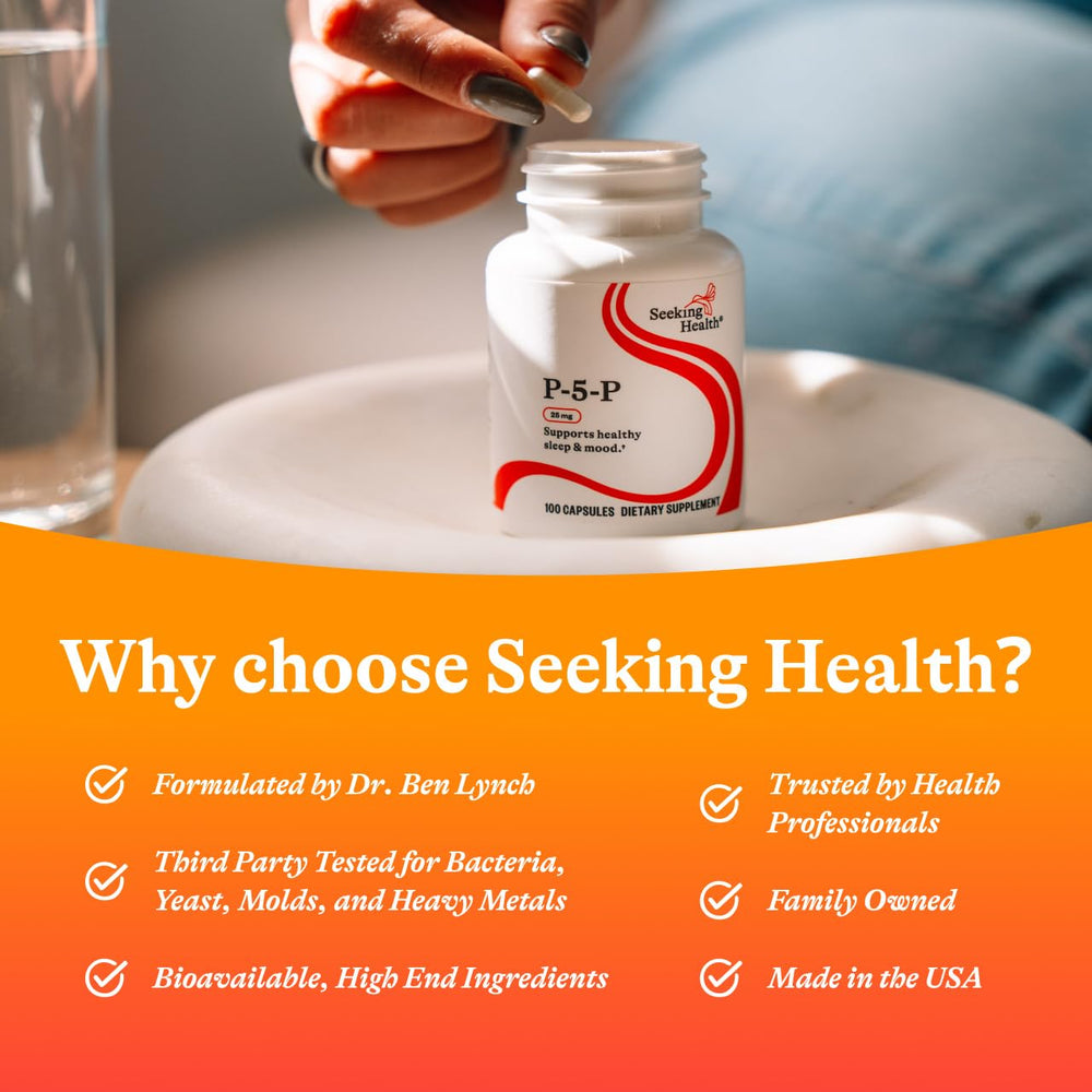 Packaging seal and quality control imagery for Seeking Health supplement