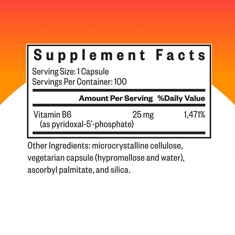 Close-up of vegetarian capsules containing P-5-P vitamin B6