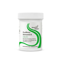 Bottle of Seeking Health ProBiota HistaminX with label visible