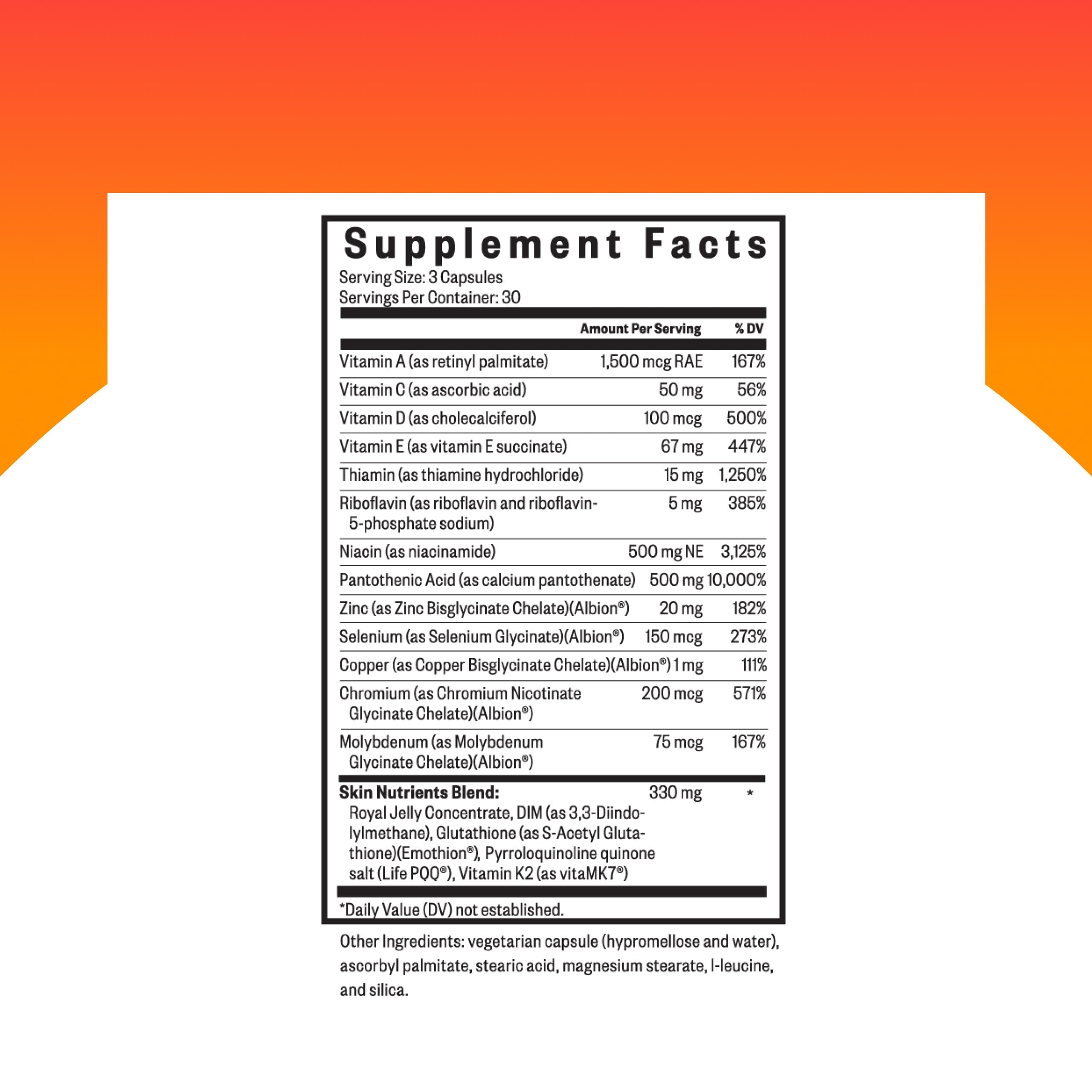 Close-up of Skin Nutrients capsules