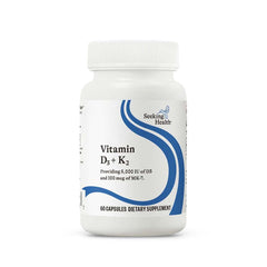 Front view of Seeking Health Vitamin D3 + K2 60 capsules bottle