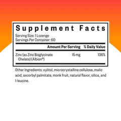 Close-up of TRAACS Chelated Zinc Bisglycinate lozenges