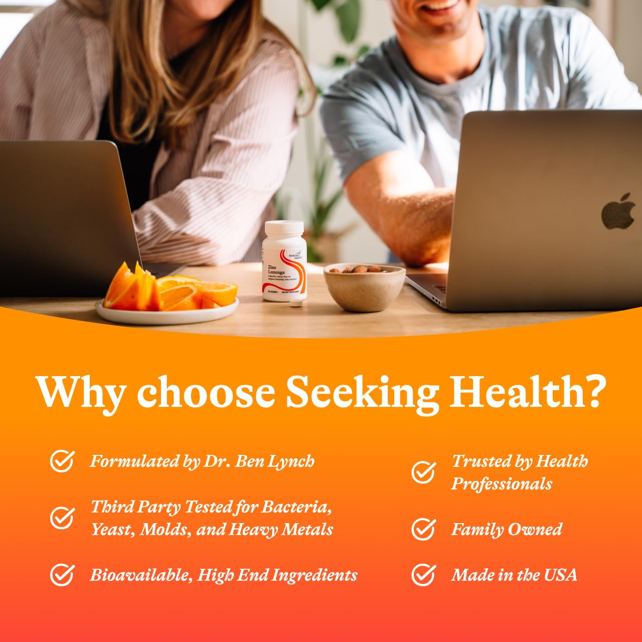 Fruit-flavored zinc lozenge being chewed