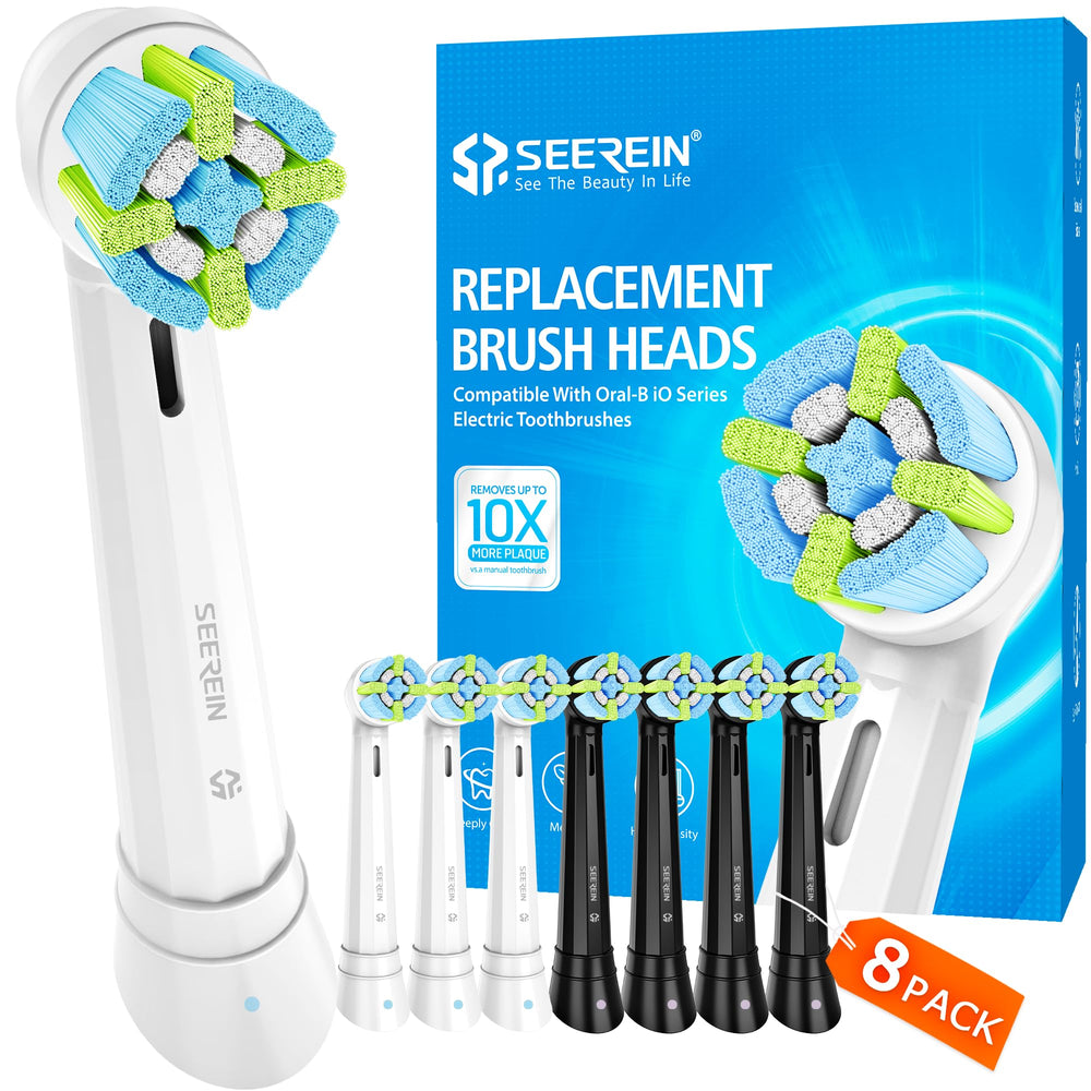 SEEREIN iO black replacement toothbrush head - front view