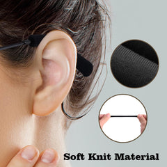 Close-up of elastic cotton temple covers for glasses