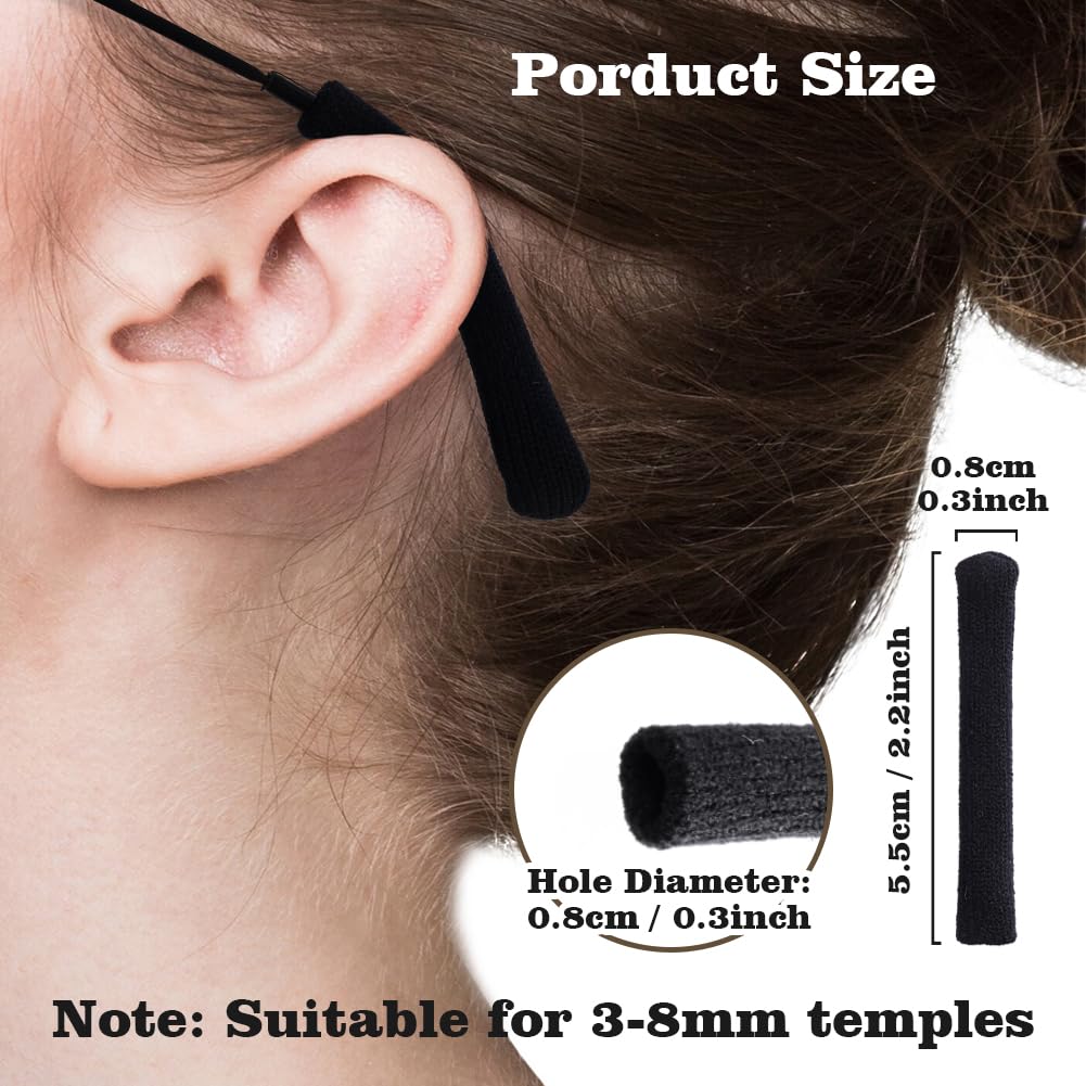 Knitted cotton eyeglass ear cushions